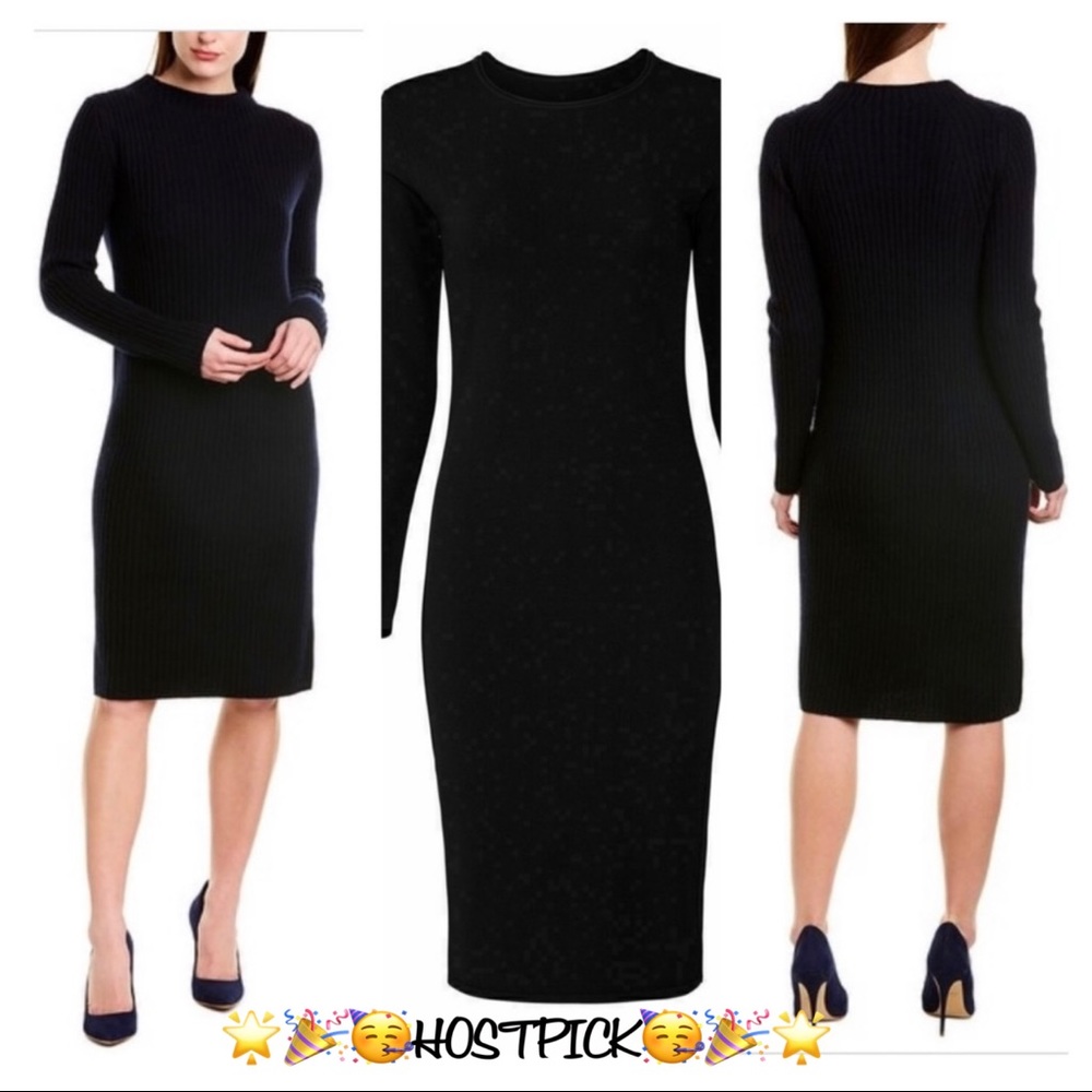 🎉HP🎊NWT Vince Ribbed Wool-Blend Bodycon Knit Sweater Dress